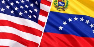image of US and Venezuela flags