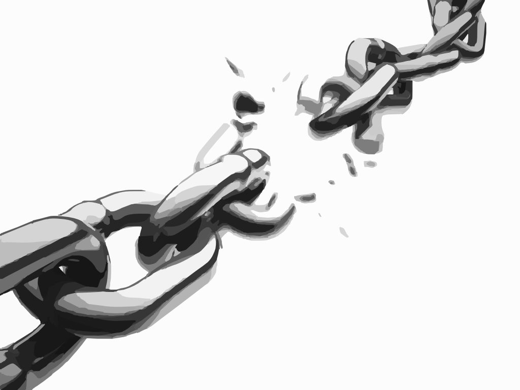 image of broken chain link