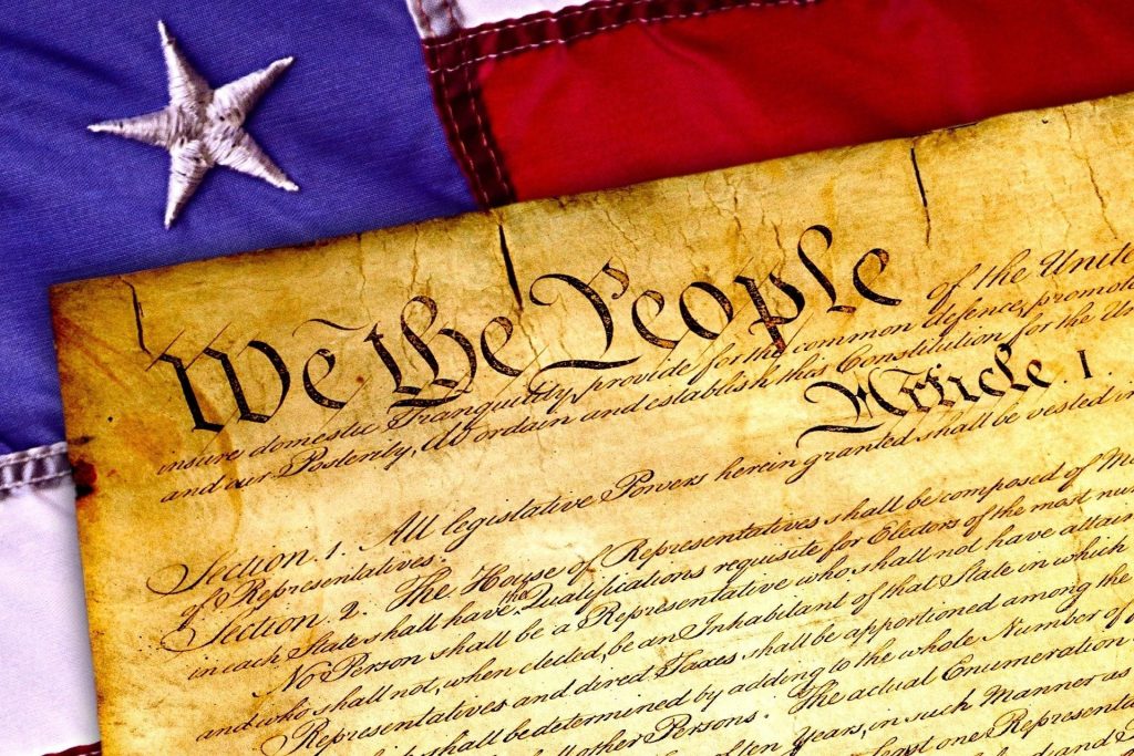 Graphic of top of US Constitution